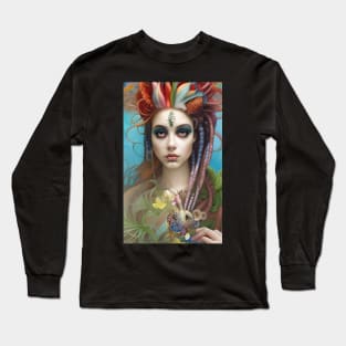 Voodoo Doll Girl - Dreadlocks Hippie Witch - Be Different WA334 - Magick Voodoo Long Sleeve T-Shirt